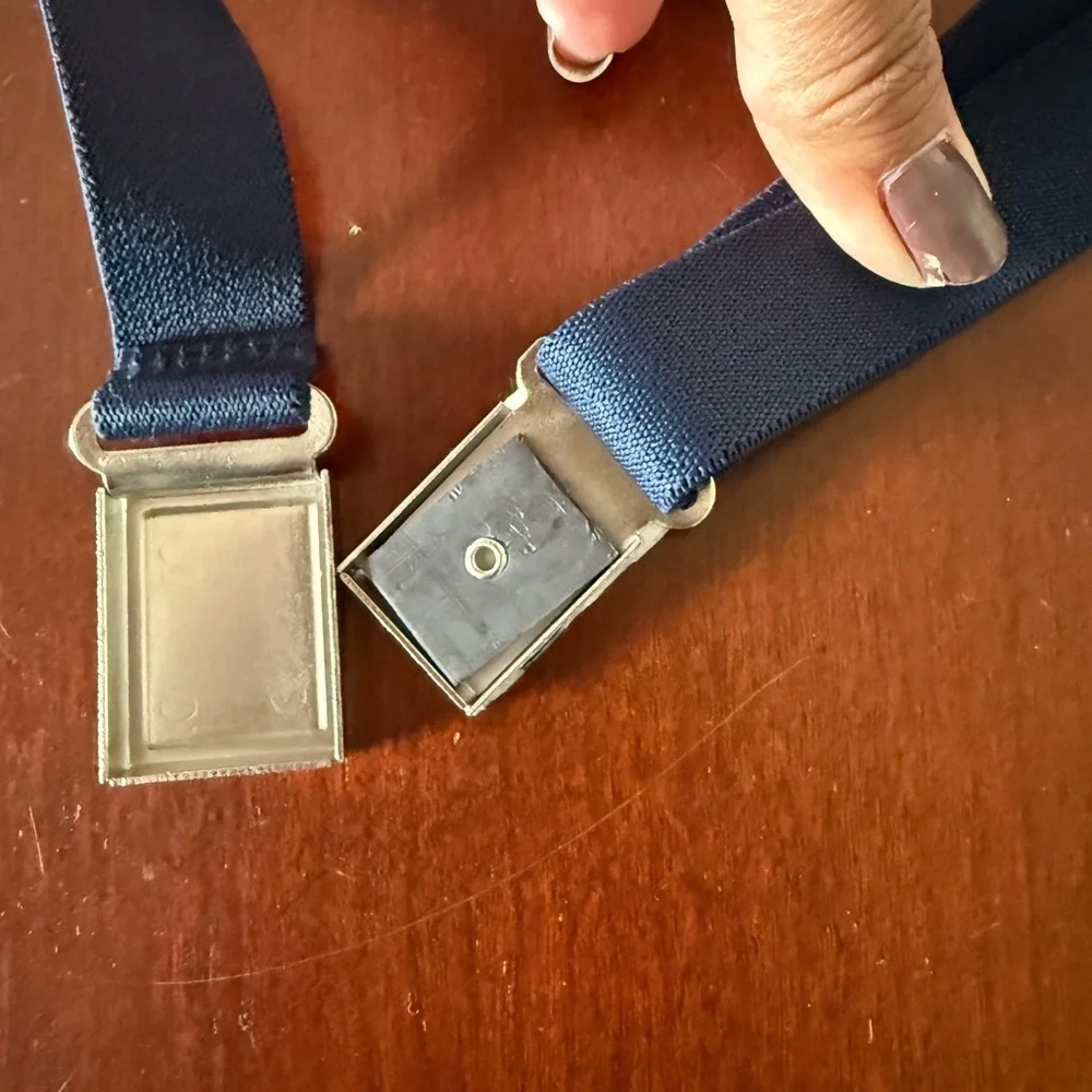 Youth Navy Blue Belt with Silver Buckle
